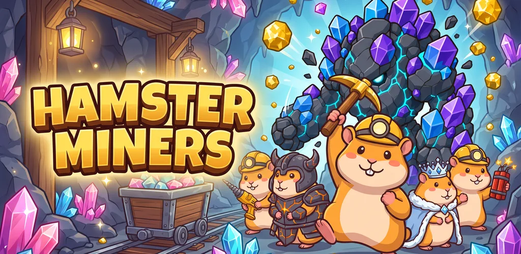 Hamsters digging through rock in Idle Hamster Miner